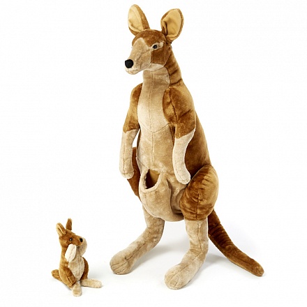 Мягкая игрушка – Кенгуру с детенышем, 87 и 25 см. 
